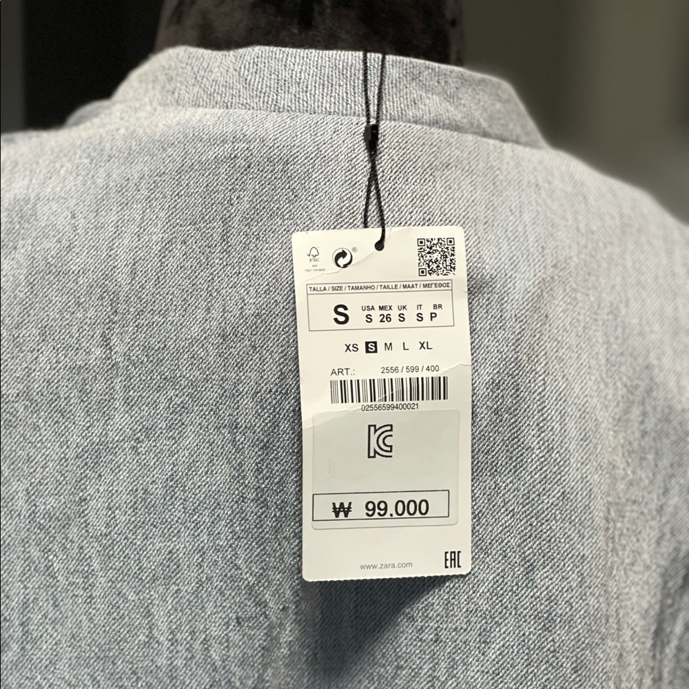 Zara Basic Outwear Linen/Denim Blazer - Picture 3 of 5